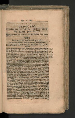 Deductio fundamentorum excipiendi tam juris quam facti.