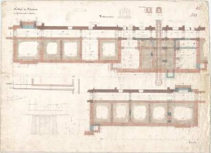 Voit, August von; München; Botanischer Garten - Fundamentplan; Entwässerungskanal (Schnitte)