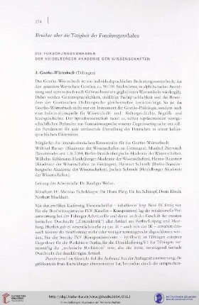 Die Forschungsvorhaben der Heidelberger Akademie der Wissenschaften