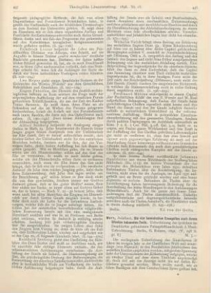 438-440 [Rezension] Merx, Adalbert, Die vier kanonischen Evangelien nach ihrem ältesten bekannten Texte. Uebersetzung der syrischen im Sinaikloster gefundenen Palimpsesthandschrift. 1. Theil: Uebersetzung
