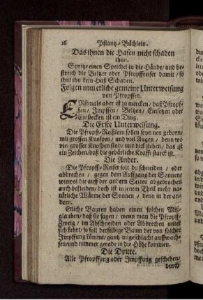 Folgen nun etliche gemeine Unterweisung von Pfropffen
