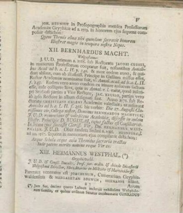 XII. Bernhardus Macht.