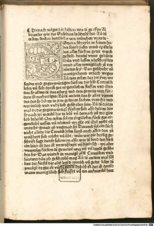 Hienach volget die histori von dem grossen Allexander wie die Eusebius beschriben hat