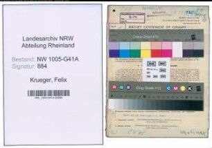 Entnazifizierung Felix Krueger , geb. 24.01.1915 (Bahnpolizist)