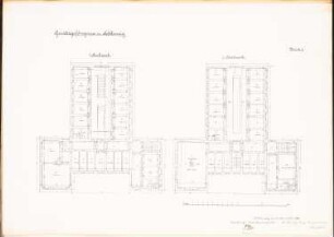 Gerichtsgefängnis, Schleswig: Grundrisse 1.OG, 2.OG