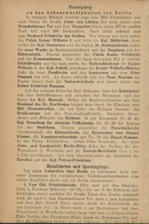 Rundfahrten und Spaziergänge