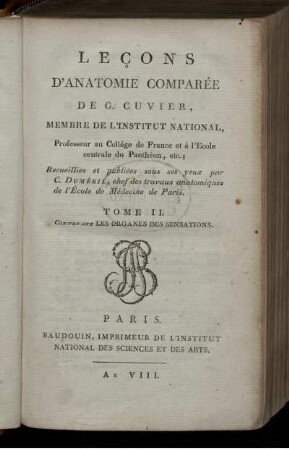 2: Leçons d'anatomie comparée. 2