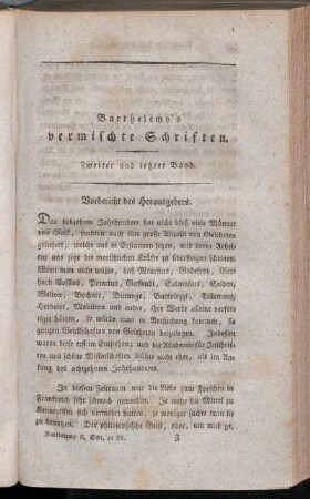 Vorbericht des Herausgebers.
