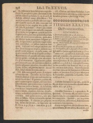 Titulus XXXVIII. De Procuratoribus