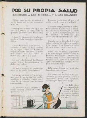 Por su propia salud : Consejos a los chicos... y a los grandes