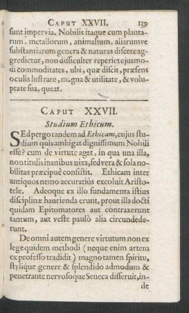 Caput XXVII. Studium Ethicum.