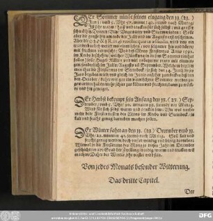 Von jedes Monats besonder Witterung. Das dritte Capitel.