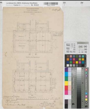 Soest, Gefangenenhaus, Erweiterungsbau, Erdgeschoss, Kellergeschoss, Grundrisse