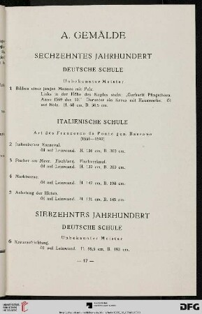 Siebzehntes Jahrhundert (Nr. 6-30)