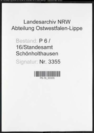 Sterberegister Standesamt Schönholthausen