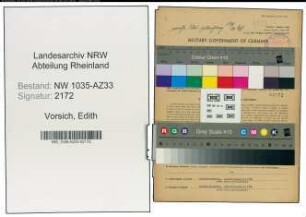Entnazifizierung Edith Vorsich , geb. 17.06.1922 (Kontoristin)