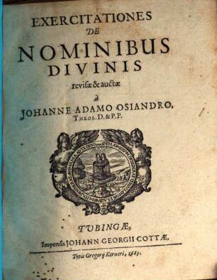 Exercitationes de nominibus divinis