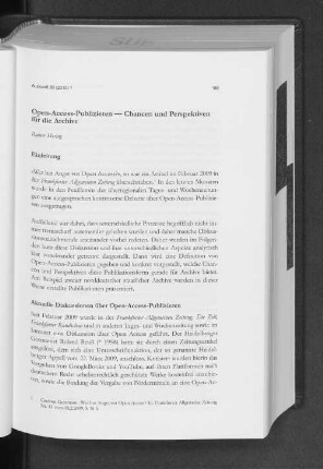Aktuelle Diskussionen über Open-Access-Publizieren