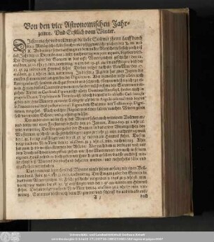 Von den vier Astronomischen Jahrzeiten.