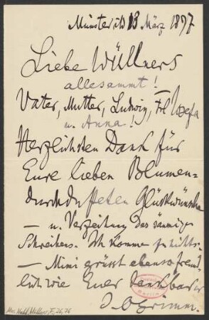 Brief an Franz Wüllner : 13.03.1897