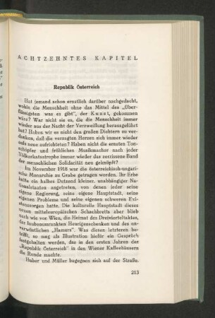 Achtzehntes Kapitel Republik Österreich