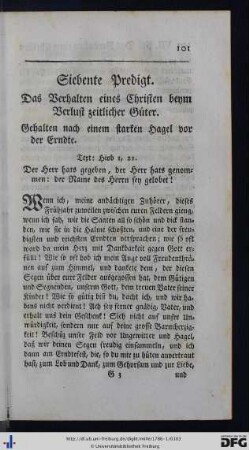 Siebente Predigt.
