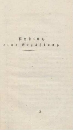 Undine, eine Erzählung