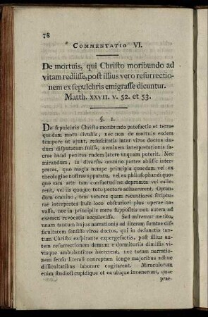 Commentatio VI.