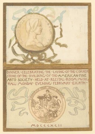 Menükarte : American Fine Arts Society, Diner