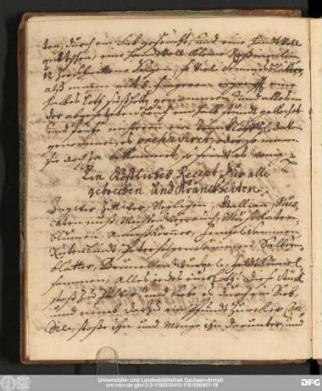 Ein köstliches Recept für alle gebrechen, und Kranckheiten.