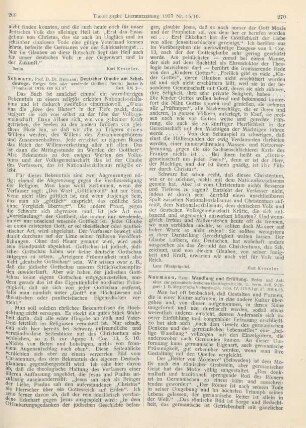 269-270 [Rezension] Schwarz, Hermann, Deutscher Glaube am Scheidewege
