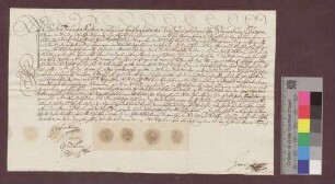Verpfändung der Herrschaften Staufen und Kirchhofen.