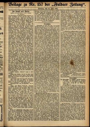 Zweite Ausgabe vom Sonntag, den 12. Juli 1891.
