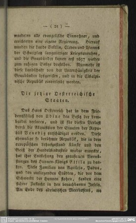 Die jetzige Oesterreichische Staaten