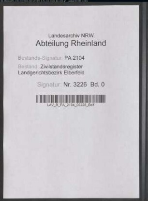 Geburtsregister Merscheid