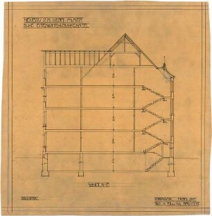 Billing, Hermann; Karlsruhe, Eisenlohrstr. / Bunsenstr. 22; Haus Muser - Schnitt