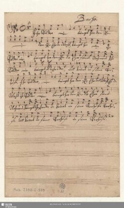 Basso. [unvollst.]