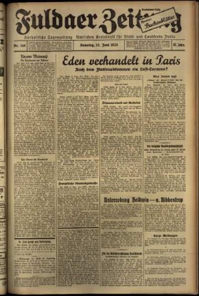 Ausgabe vom Samstag, den 22. Juni 1935.