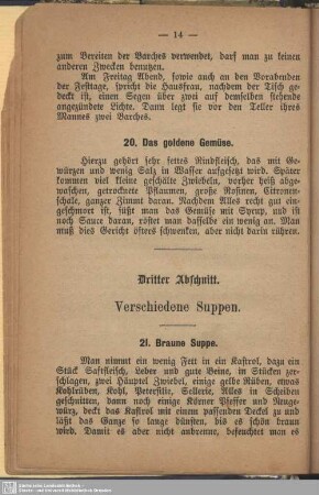 Dritter Abschnitt. Verschiedene Suppen