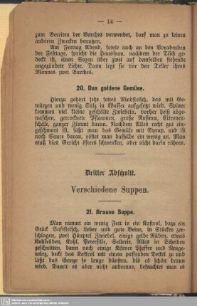 Dritter Abschnitt. Verschiedene Suppen