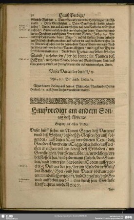Haußpredigt am andern Sontag deß Advents
