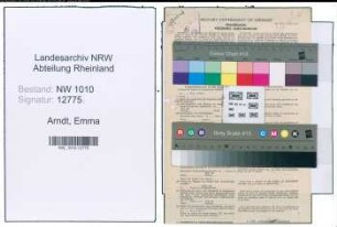 Entnazifizierung Emma Arndt , geb. 14.08.1902 ()