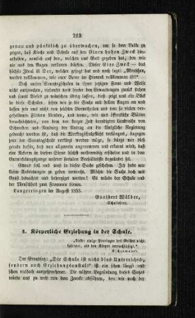 Körperliche Erziehung in der Schule