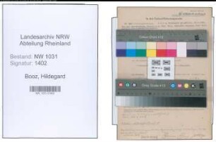 Entnazifizierung Hildegard Booz , geb. 27.07.1899 ()