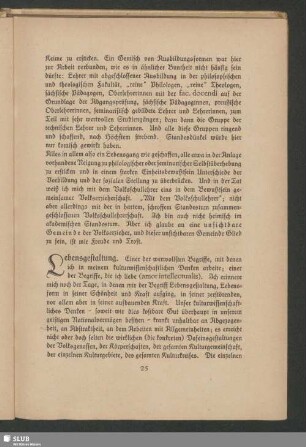 Lebensgestaltung