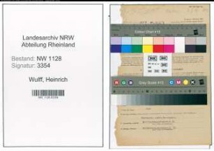 Entnazifizierung Heinrich Wulff , geb. 25.09.1894 (Kaufmann)