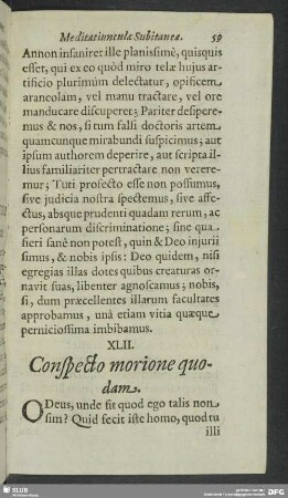 XLII. Conspecto morione quodam