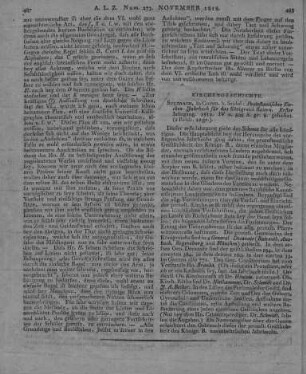 Protestantisches Kirchenjahrbuch für das Königreich Baiern. Jg. 1. Sulzbach: Seidel 1812