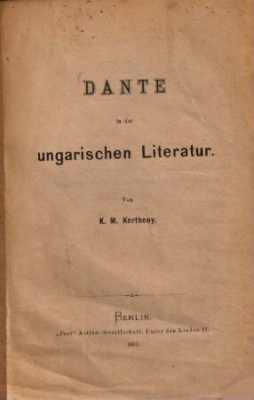 Dante in der ungarischen Literatur