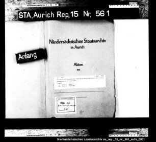 Die durch die französische Revolution hervorgerufenen politischen Bewegungen in Ostfriesland Enthält: Versammlungen in Aurich-Eschen